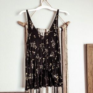 Urban Outfitters black floral tank